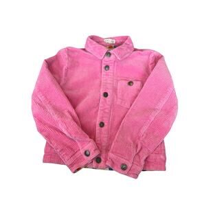 Foxtale Girls Pink Corduroy Jacket Size 6 Button Front Shacket Girly Fall
